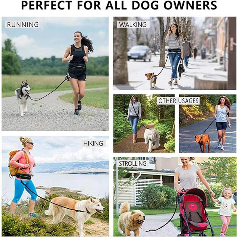 Hands Free Dog Leash Pet Walking And Training Belt With Shock